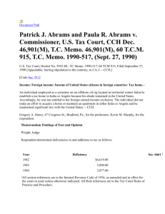 Abode – Abrams Vs Commissioner