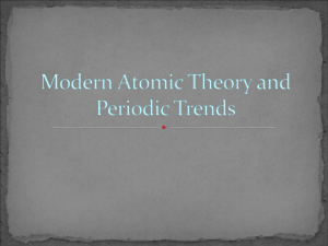 Modern Atomic Theory and Periodic Trends