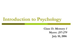 Class 12: Memory - HomePage Server for UT Psychology