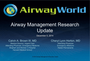 Airway Management Research Update December 5