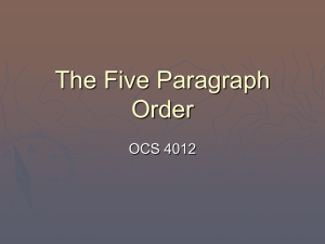 The Five Paragraph Order - Old Dominion Semper Fi Society