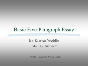 Basic Five-Paragraph Essay