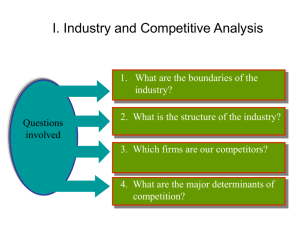 I. Industry and Competitive Analysis