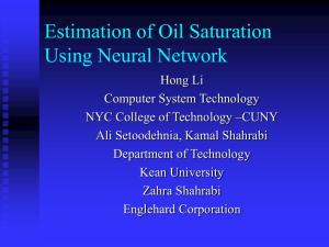 Estimation of Oil Saturation Using Neural Network