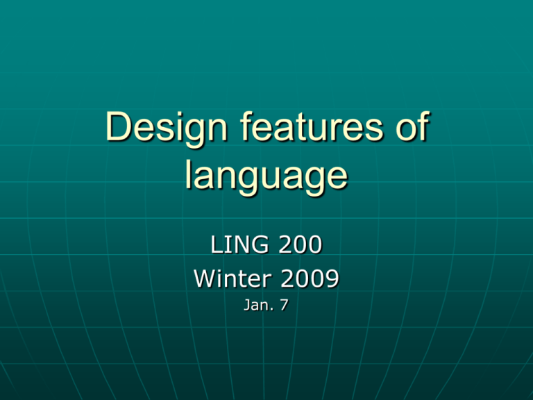 Design features of language