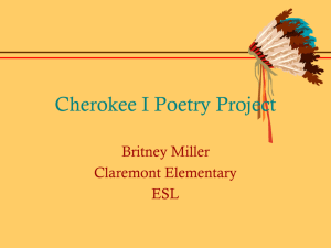 Cherokee I Poetry