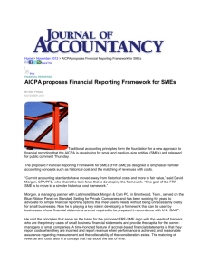 AICPA proposes Financial Reporting Framework for SMEs