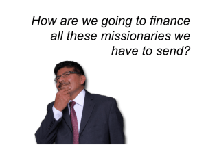 Financing Missions 2014 - Your Church Can Change The World