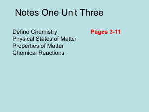 Define Chemistry Physical States of Matter Properties of Matter Mass