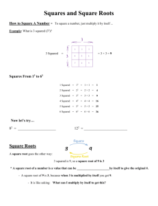 Notes: Square Roots and Perfect Squares (doc)