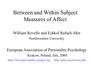 Within and Between Subject Measures of Affect