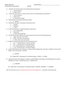 MANA 3325 M-W Summer 2015 Answer Guide Quiz #6 Student