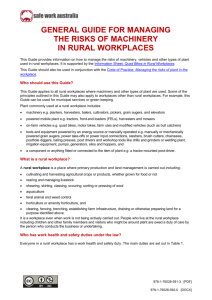 General guide for managing the risks of machinery in rural workplaces