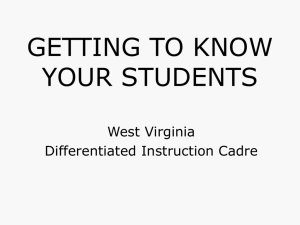 GETTING TO KNOW YOUR STUDENTS