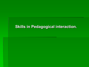 11. Skills in Pedagogical interaction