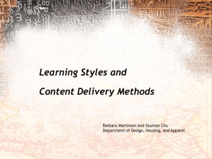 Learning Style and Content Delivery Methods