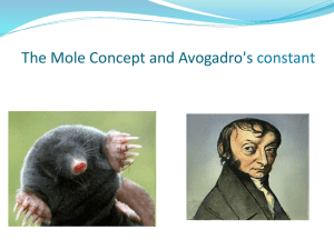 The Mole Concept and Avogadro's constant