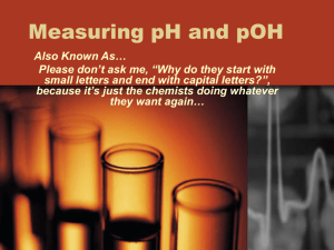 Measuring pH and pOH