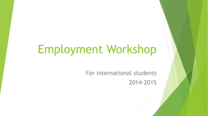 Employment Workshop ppt August 2014