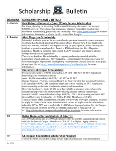 SHS Master Scholarship List