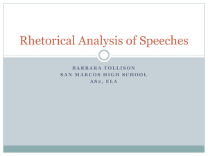 Rhetorical Analysis of Speeches - San Marcos Unified School District