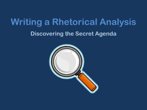 Writing a Rhetorical Analysis