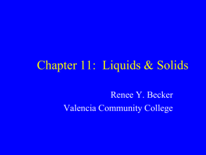 Chapter 10: Liquids, Solids, and Phase Changes