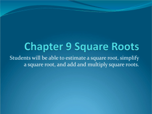 ch 9 square roots notes