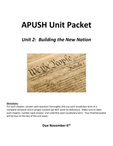 APUSH Unit 2 Packet