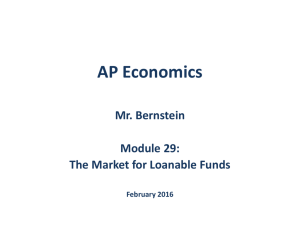 AP Economics Mr. Bernstein Equilibrium in the Loanable Funds