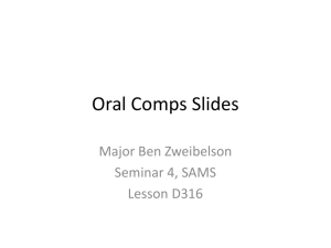 Oral Comps Slides - SAMS Comp Prep 13-01