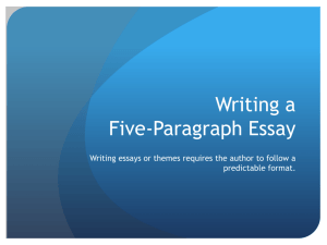 Writing a Five-Paragraph Essay