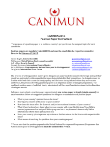 CANIMUN 2015 Position Paper Instructions