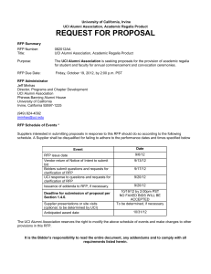 RFP# 082012AA Pricing Matrix - University of California, Irvine