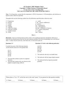 Page of 18 AP Chemistry 2002 Multiple Choice Copyright © College
