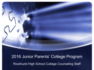 2009 Junior Parents* College Program