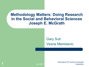 METHODOLOGY MATTERS: DOING RESEARCH IN THE