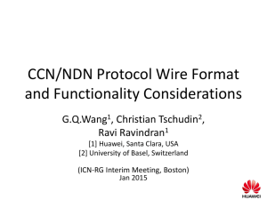 CCN/NDN Protocol Wire Format and Functionality Considerations