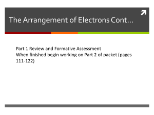 The Arrangement of Electrons Cont*