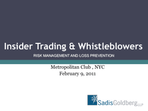 Insider Trading & Whistleblowers – February 9th, 2011