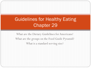 Guidelines for Healthy Eating Chapter 29