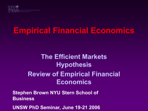 Empirical Financial Economics - NYU Stern School of Business