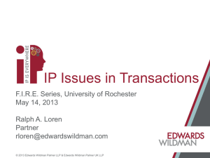 Examples of corporate transactions that may have IP issues