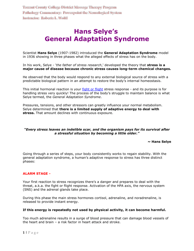 general adaptation response
