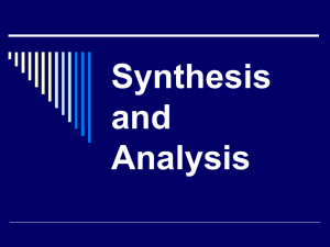 Synthesis and Analysis - Trinity School Nottingham