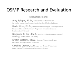 OSMP Research and Evaluation - Omaha Science Media Project