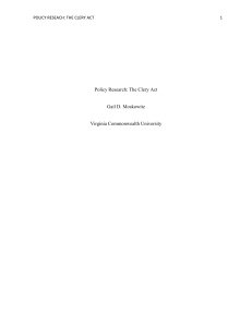 Policy Research: The Clery Act - Virginia Commonwealth University