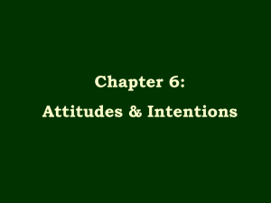 Chapter 6: Attitudes & Intentions