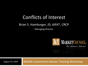 Having a conflict of interest is not like being a thief or holding a