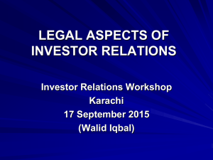 Presentation by Mr. Walid Iqbal, Partner – Lexium Attorneys at Law